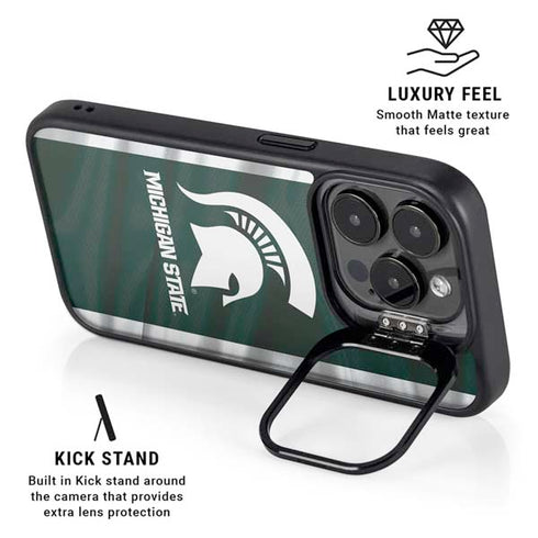 Michigan State University Away Grey Jersey iPhone 16 Pro Kickstand Case